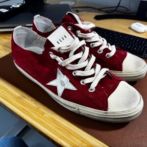 Golden Goose V-Star ltd Crimson Suede Sneakers